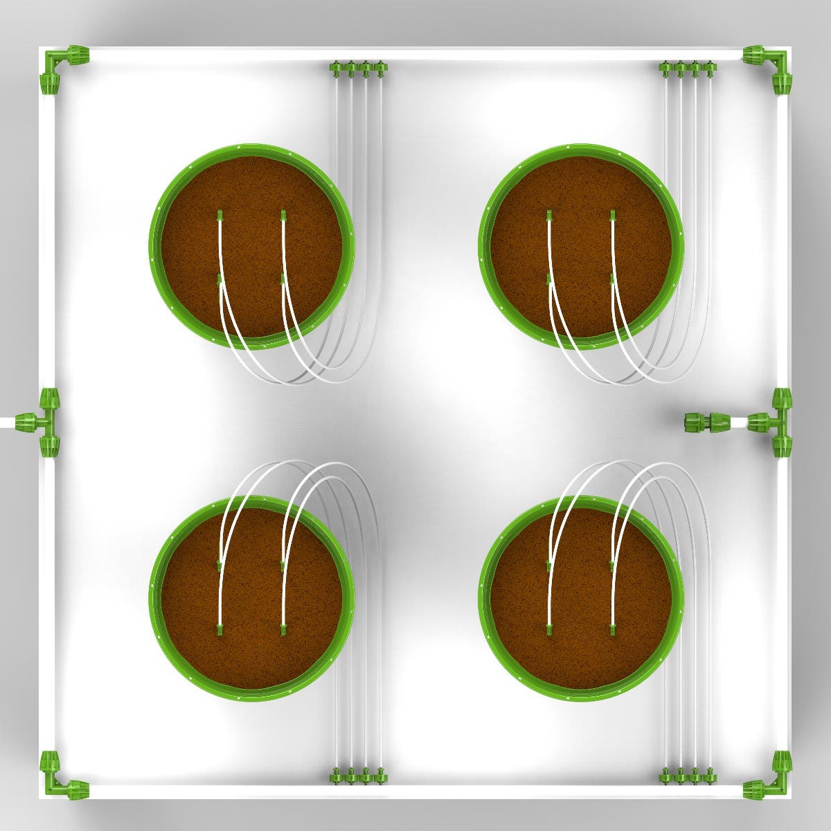 4 Plant Micro Drip Irrigation Kit w/ 5 Gal Pots