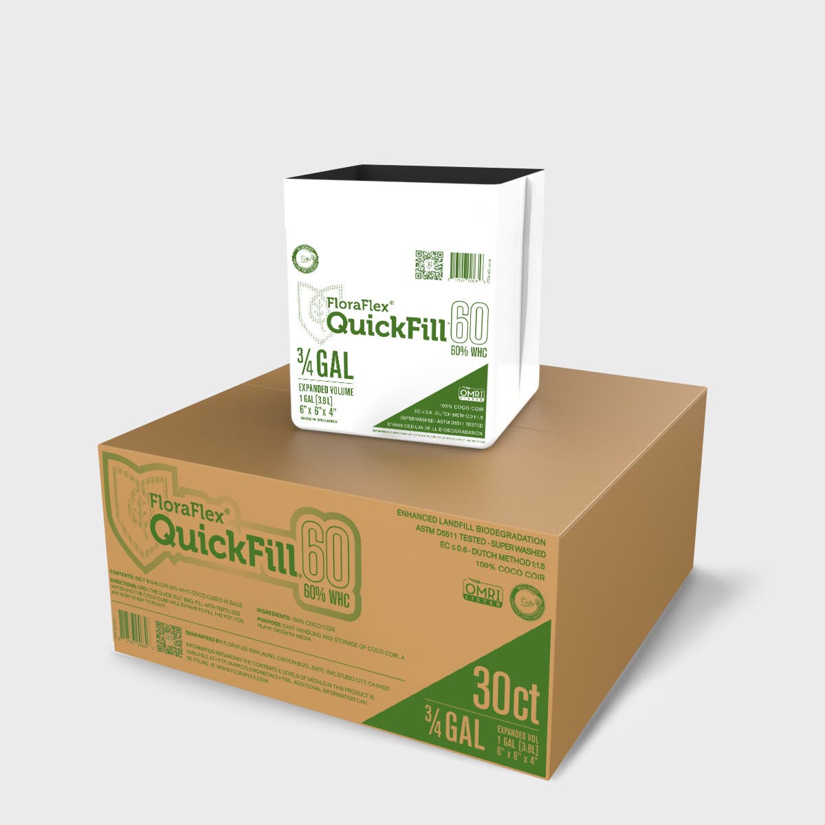 FloraFlex QuickFill Bags 3/4 Gallon 60% WHC Case