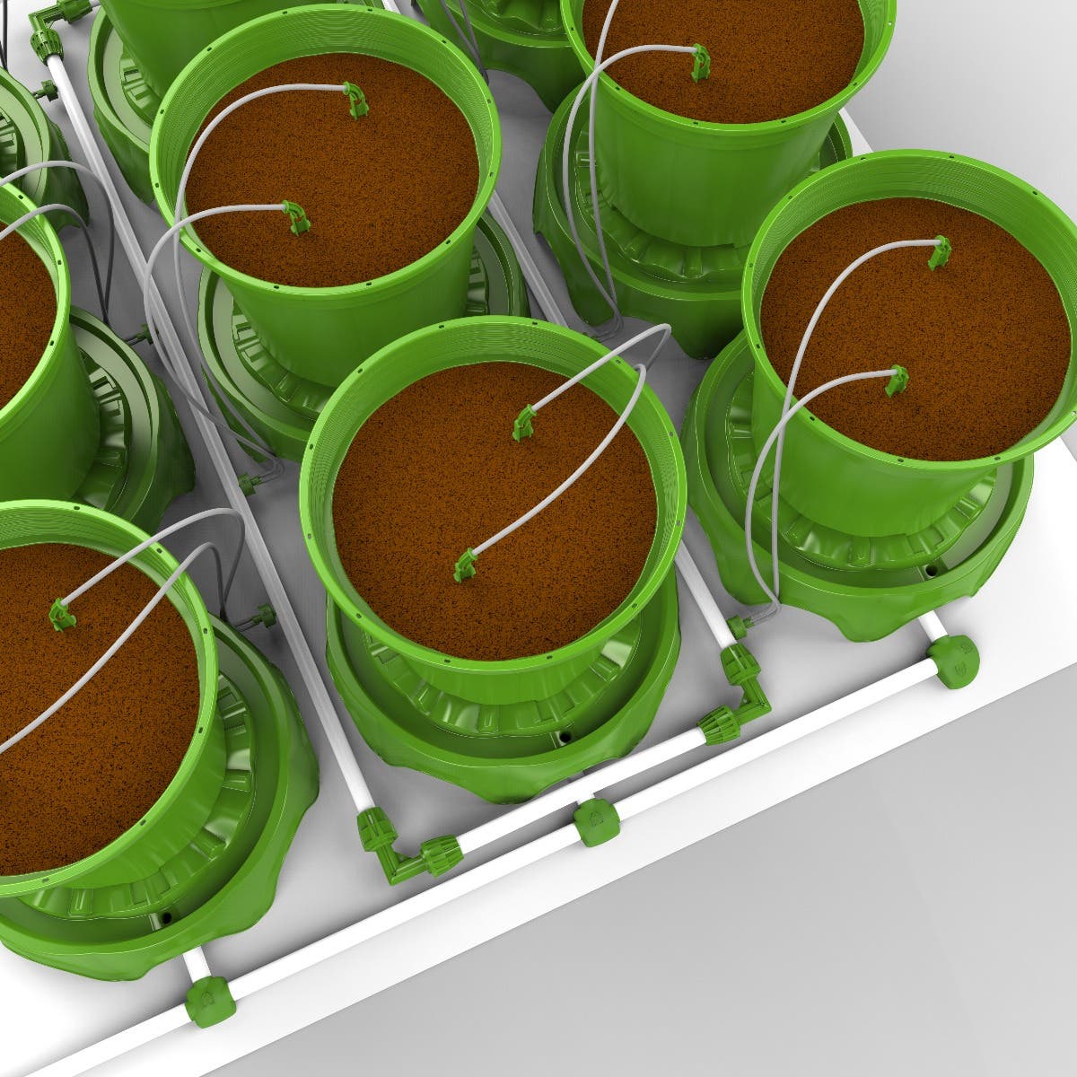9 Plant Micro Drip Irrigation & Drainage Kit w/ 3 Gal Pots by FloraFlex