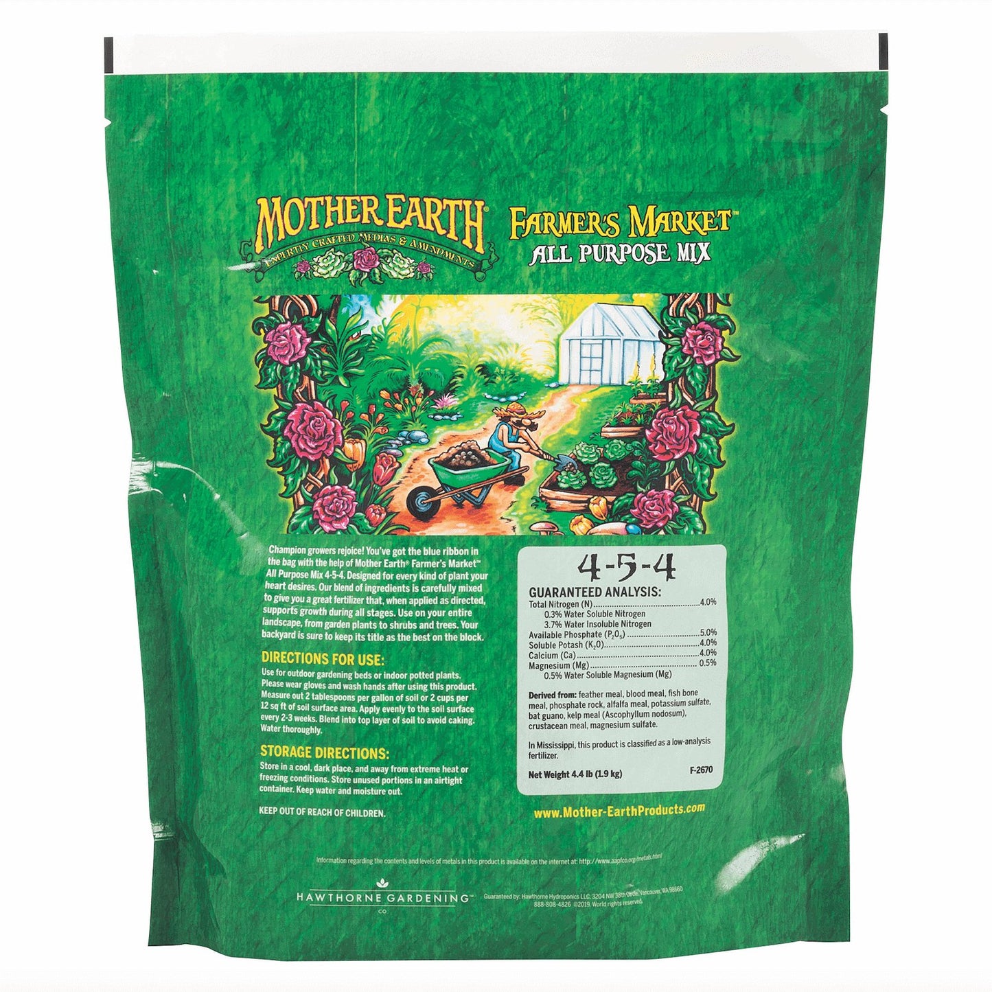Mother Earth Farmer's Market All Purpose Mix Back