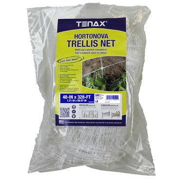 Tenax Hortonova Trellis Net, White - 48in x 328ft