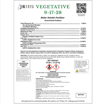 JR Crop Tech Vegetative Mix 9-17-28 Water-Soluble Fertilizer