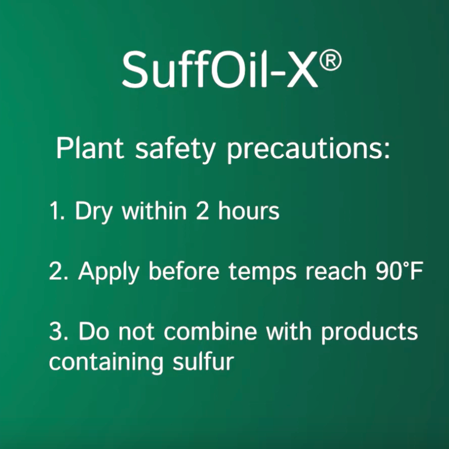 SuffOil-X Plant Safety Precautions