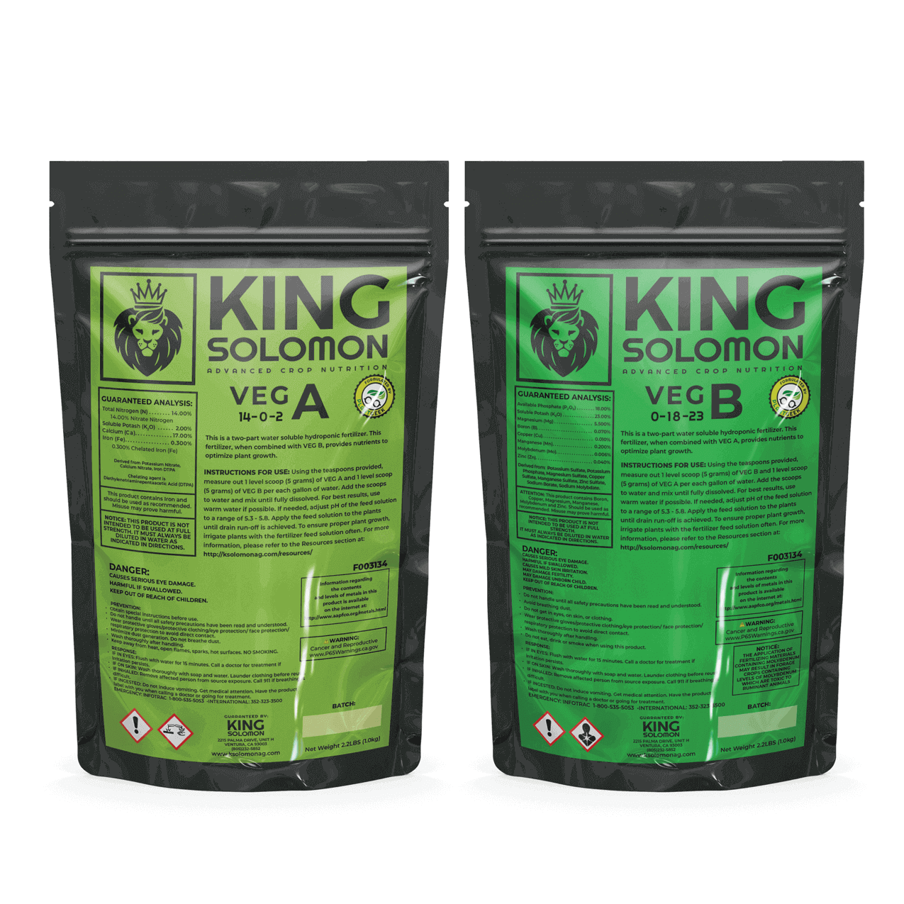 King Solomon Veg A & B - 2.2 Lbs Each