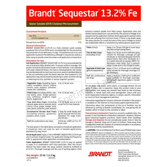 Sequestar Iron Chelate, 13.2% Fe EDTA