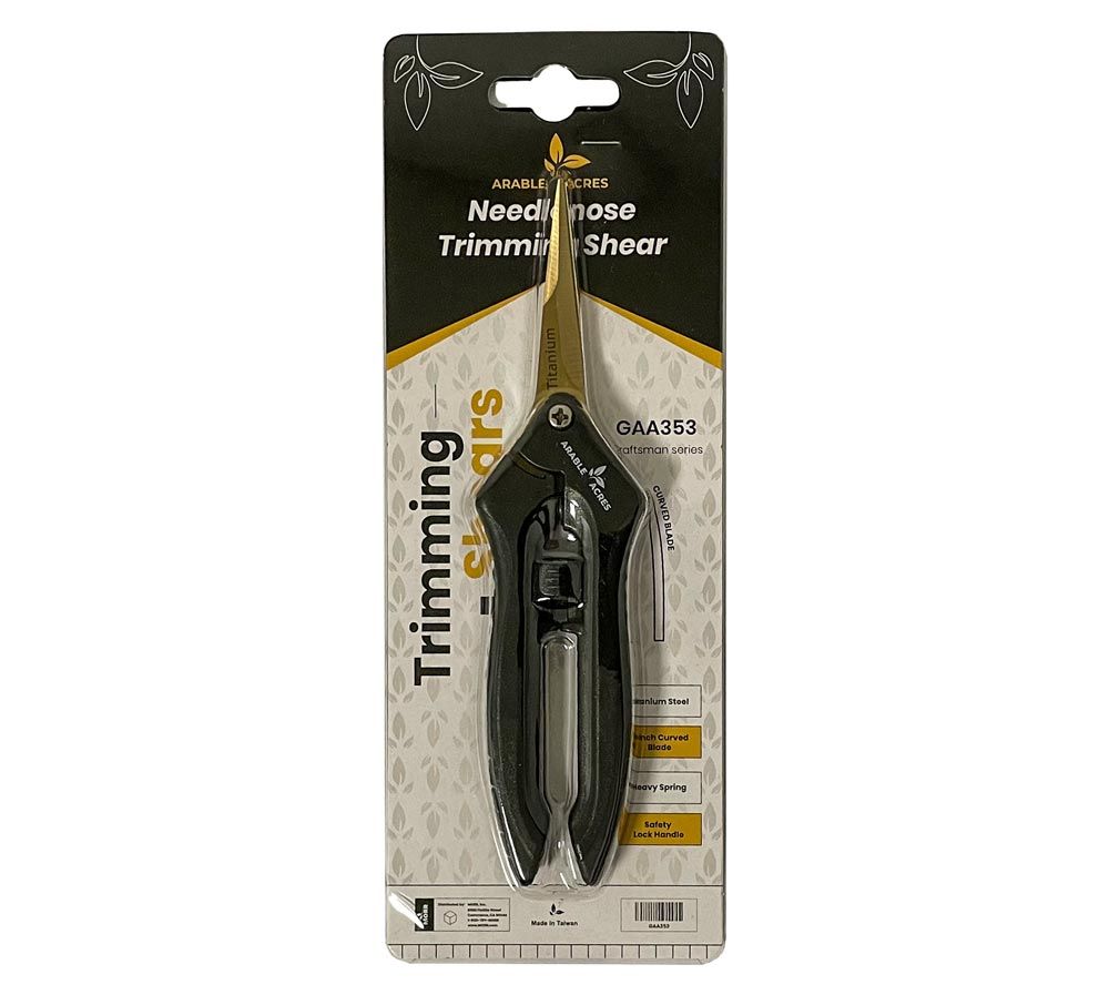 Arable Acres Needle Nose Trimming Shears 2" Titanium Curved Blade