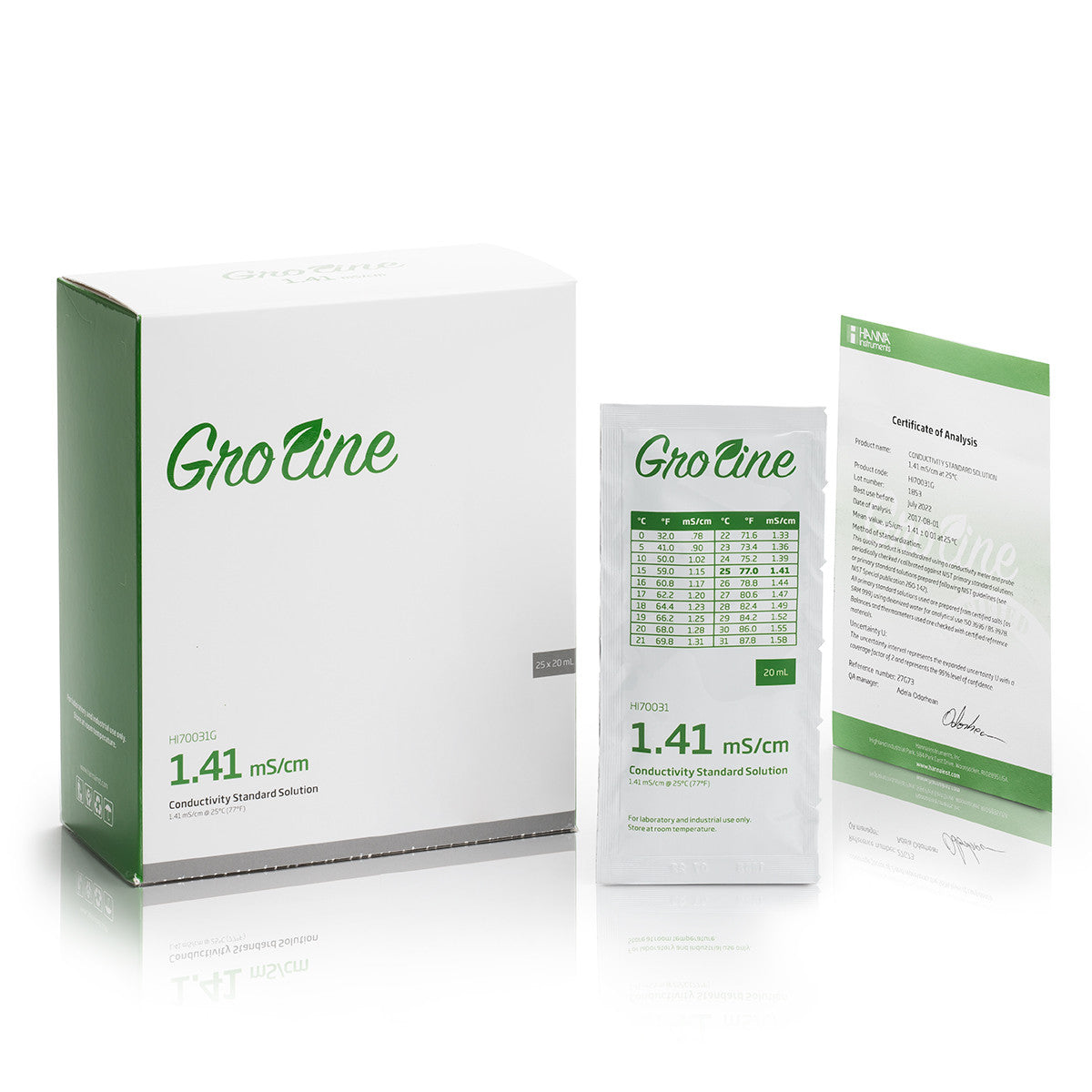 GroLine Conductivity Standard with Certificate 20 mL sachets