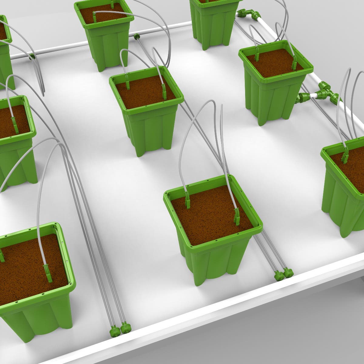 9 Plant Micro Drip Irrigation Kit w/ 1 Gal Pots