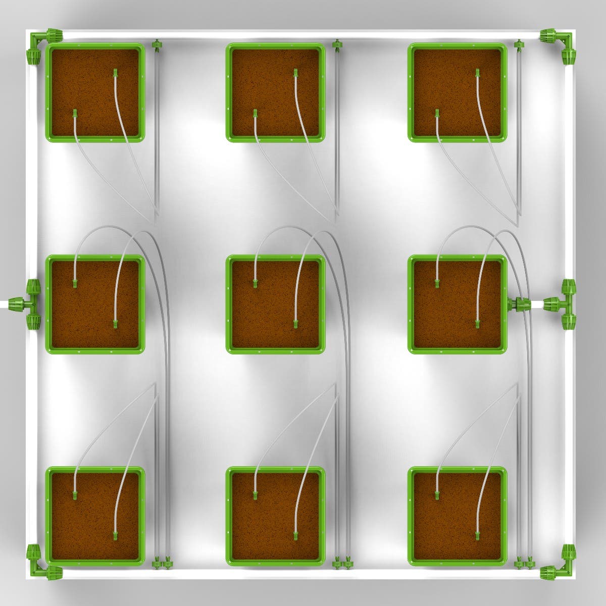 9 Plant Micro Drip Irrigation Kit w/ 2 Gal Pots