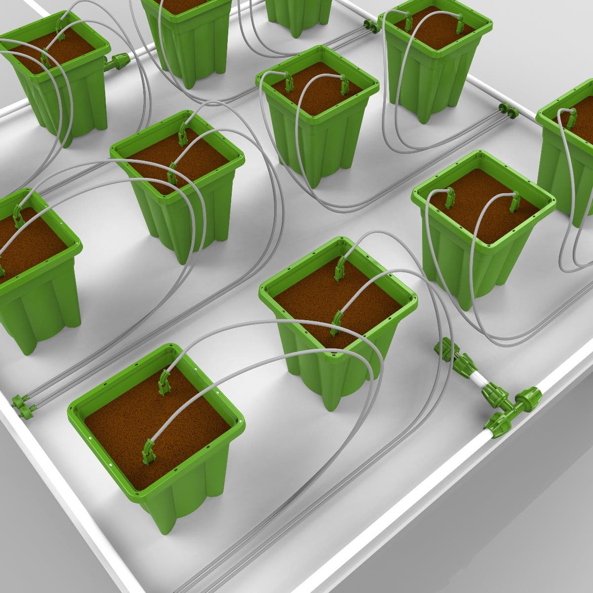 12 Plant Micro Drip Irrigation Kit w/ 1 Gal Pots