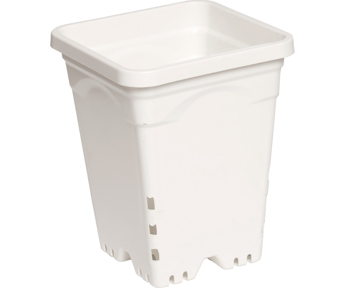 Active Aqua 7" x 7" Square White Pot, 9" Tall, case of 50