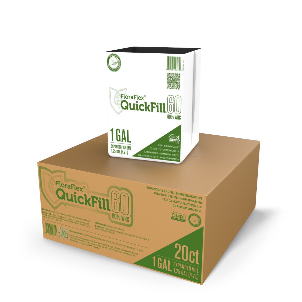 FloraFlex QuickFill Bags Case 60% 1 Gallon