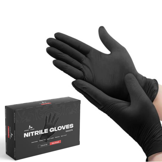 Arable Acres Powder-Free Nitrile Gloves 5 Mil, Black