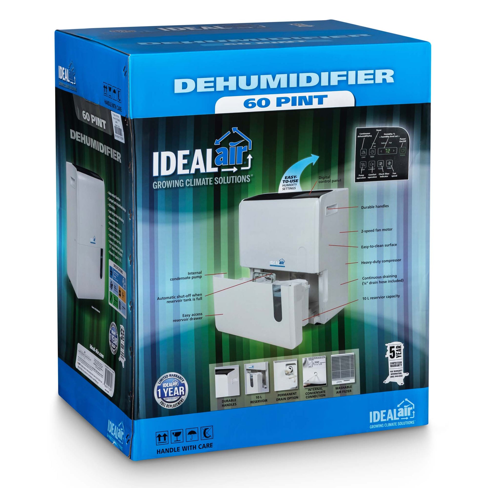 Ideal-Air Dehumidifier, 60 Pint Box