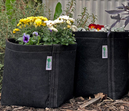 round bottom planter pot GeoPot Round Bottom Fabric Pots, Black