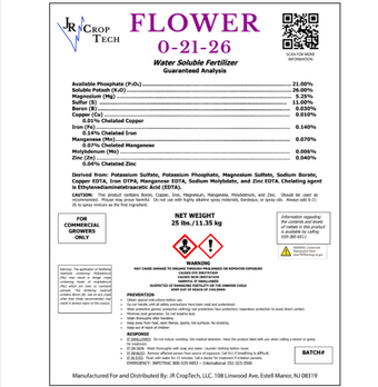 JR Crop Tech Flower Mix 0-21-26 Water-Soluble Fertilizer