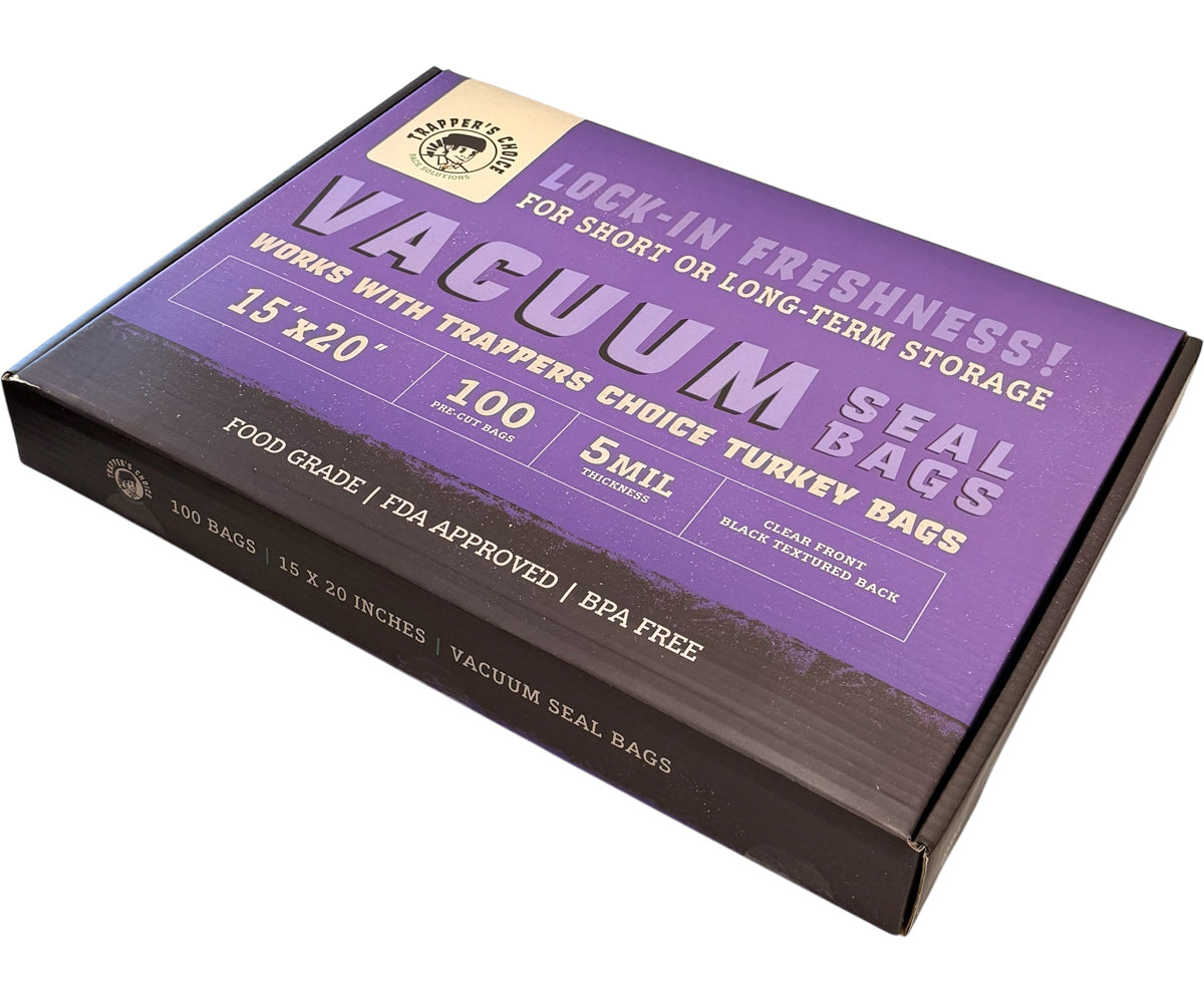 Trapper's Choice Vacuum Seal Bags, Black/Clear 15" x 20" 5mil (Pack of 100)