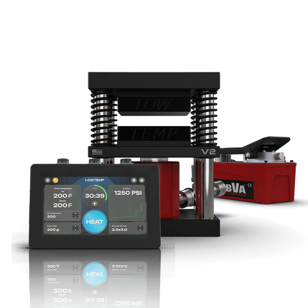 Lowtemp V2 Rosin Press (3x5) Air + 20 Ton Cylinder