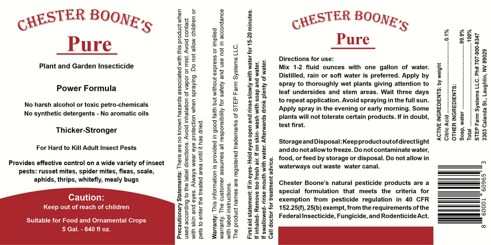 Chester Boone's Pure Power Formula Insecticide/Miticide