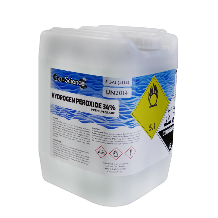 CoreScience Hydrogen Peroxide 34%, 5 Gallon