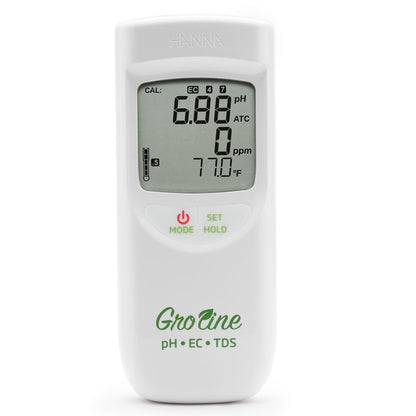 GroLine Waterproof Portable pH/EC/TDS Meter