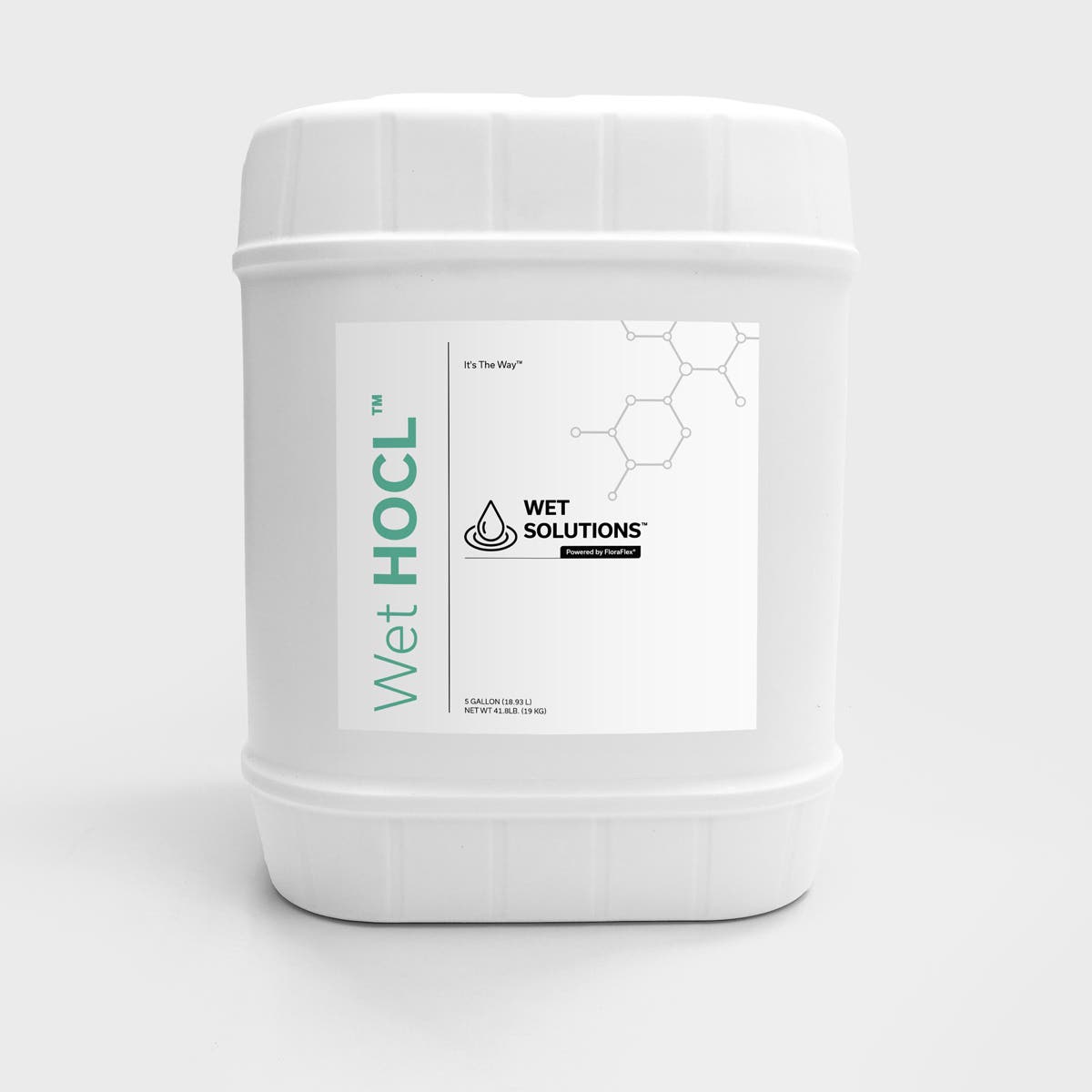 Wet Solutions Wet HOCL, 18.993L/5Gallon , Net Wt. 19kg/ 41,8lb