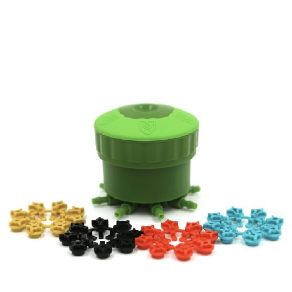 FloraFlex Multi Flow Bubblers with 4 inserts, yellow, black red and blue