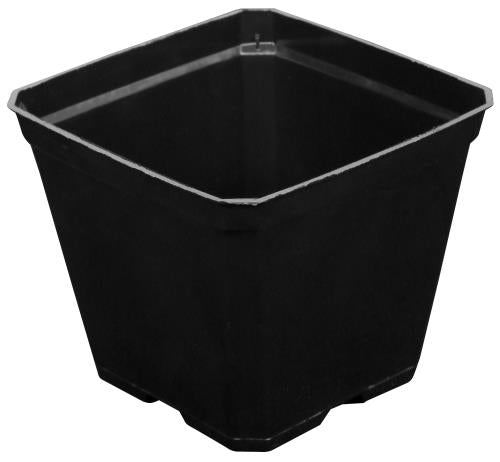 Gro Pro Black Plastic Pots- Square, Black