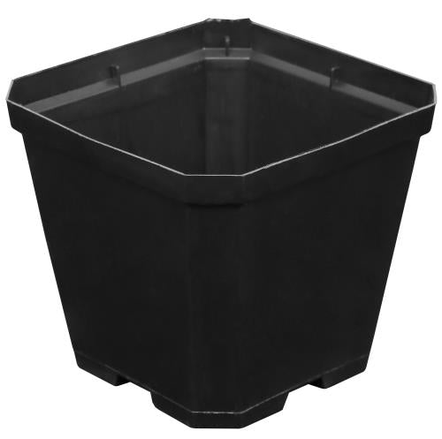 Gro Pro Black Plastic Pots- Square, Black