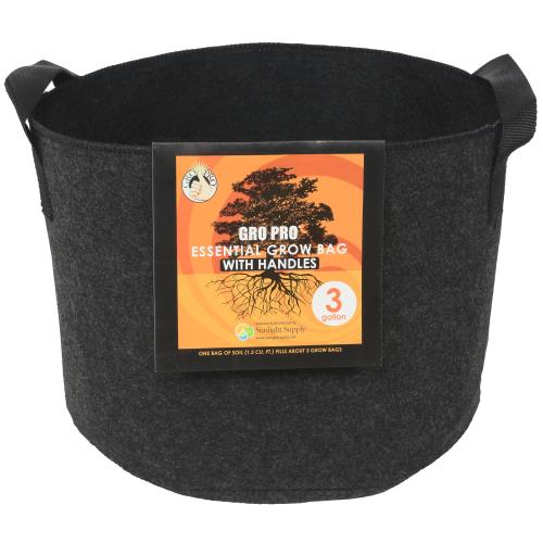 Gro Pro Essential Round Fabric Pots with Handles, Black – Evolve Garden  Supply