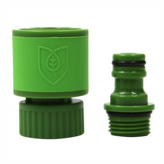 FloraFlex Quick Disconnect Set. 3/4" hose and 1/2" thread, Green / Dark green