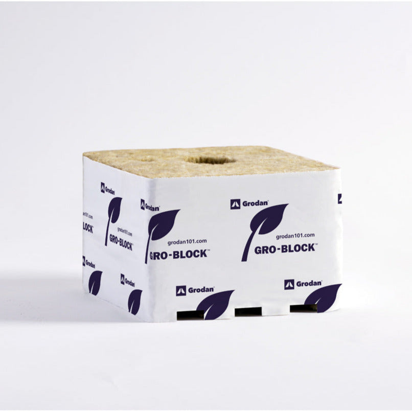 Grodan Gro-Block Improved GR22 Jumbo (6x6x4) w/ Hole – Evolve Garden Supply