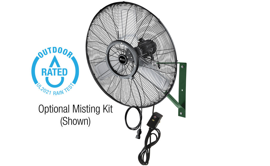 King Electric Outdoor Rated Oscillating Wall Mount Air Circulators
