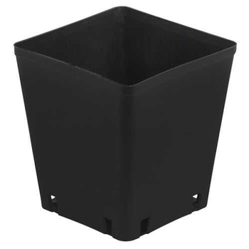 Gro Pro Black Plastic Pots - Square, Black